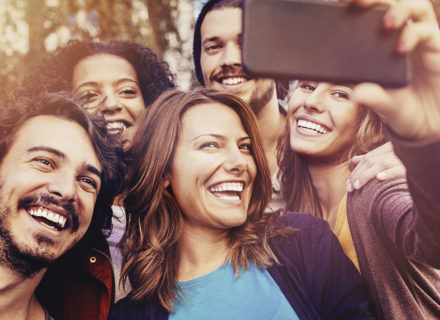 group selfie with millennials